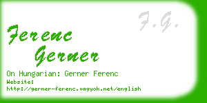 ferenc gerner business card